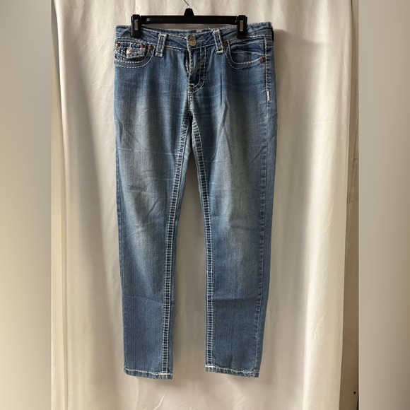 True Religion Women’s Light Wash Blue Denim Jeans Waist 27 Length 30 - Picture 1 of 6